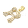 Brass Micro Pave Cubic Zirconia Pendants ZIRC-C012-01G-18-2