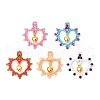 Glass Seed Beaded Heart Pendants PALLOY-MZ00588-1
