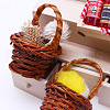Dollhouse Miniature Wicker Handheld Basket for Pretend Play Toy Scene Decoration PW-WG40785-01-4