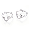 Non-Tarnish 304 Stainless Steel Deer Antler Adjustable Ring for Women X-RJEW-T027-06P-2