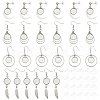 12 Pair 4 Style 304 Stainless Steel Earring Cabochon Settings EJEW-AB00032-1