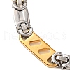 201 Stainless Steel Oval Link Chain Bracelets BJEW-B078-122GP-2