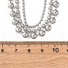 304 Stainless Steel 3 Layer Ball Chain Necklaces for Women NJEW-M107-04P-3