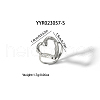 Hollow Heart Stainless Steel Cuff Open Rings for Women LZ8065-2-1
