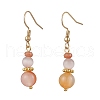 Round Natural Carnelian & Malaysia Jade & Cat Eye Beaded Necklace & Bracelet & Dangle Earring Sets SJEW-JS01331-3