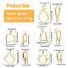 HOBBIESAY 20Pcs 5 Styles Brass Hoop Earring Finding KK-HY0003-47-2