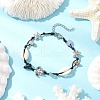 Natural & Synthetic Gemstone Chip Beads & Cowrie Shell Beads Braided Bead Bracelets BJEW-JB11834-04-1