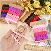 Gorgecraft 4 Cards 2 Styles Polyester Wavy Fringe Trim Ribbon DIY-GF0009-48E-3