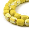 Frosted Imitation Jade Glass Beads Strands GLAA-P058-08A-09-3