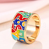 House Pattern Brass Enamel Finger Rings FS-WG03239-01-1