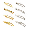 8Pcs 8 Styles Brass Clear Cubic Zirconia Watch Band Clasps ZIRC-TA0001-17-2