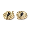 PVD Vacuum Plating 201 Stainless Steel Natural Dyed & Heated Black Agate Pendants STAS-C064-VC814-4