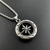 Fashion Eight-pointed Stainless Steel Star Car Wheel Pendant Necklaces for Men IY3062-1