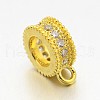 Rack Plating Brass Micro Pave Cubic Zirconia Tube Bails ZIRC-I012-05G-RS-1