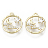 Brass Micro Pave Cubic Zirconia Charms KK-N232-48-NF-1
