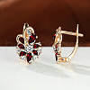 Brass Micro Pave Cubic Zirconia Hoop Earrings WG0C687-06-1