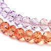 Transparent Painted Glass Beads Strands X1-DGLA-A034-T8mm-A12-4