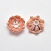 CZ Brass Micro Pave Cubic Zirconia Flower Bead Caps ZIRC-L003-8mm-01RG-1