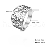 Flower Pattern Hollow Out 304 Stainless Steel Finger Rings FS-WGDCC5F-02-2