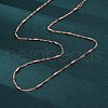Brass Singapore Chains Necklaces for Women NJEW-D302-04RG-4