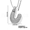 Elegant Brass Micro Pave Clear Cubic Zirconia 3D Initial Necklaces DV4415-44-1