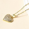 Heart Brass Micro Pave Cubic Zirconia Stud Earrings & Pendant Necklaces Sets SJEW-Z002-05G-2