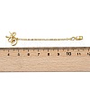 Brass Pave Clear Cubic Zirconia European Safety Chains with Charms KK-L236-15B-G-3