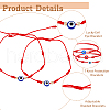 FIBLOOM 12Pcs 9 Style Glass Evil Eye Braided Bead Bracelets Set BJEW-FI0001-24-4