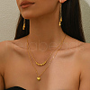 Brass Heart Double-layer Necklaces & Earrings Sets for Women VD3296-2