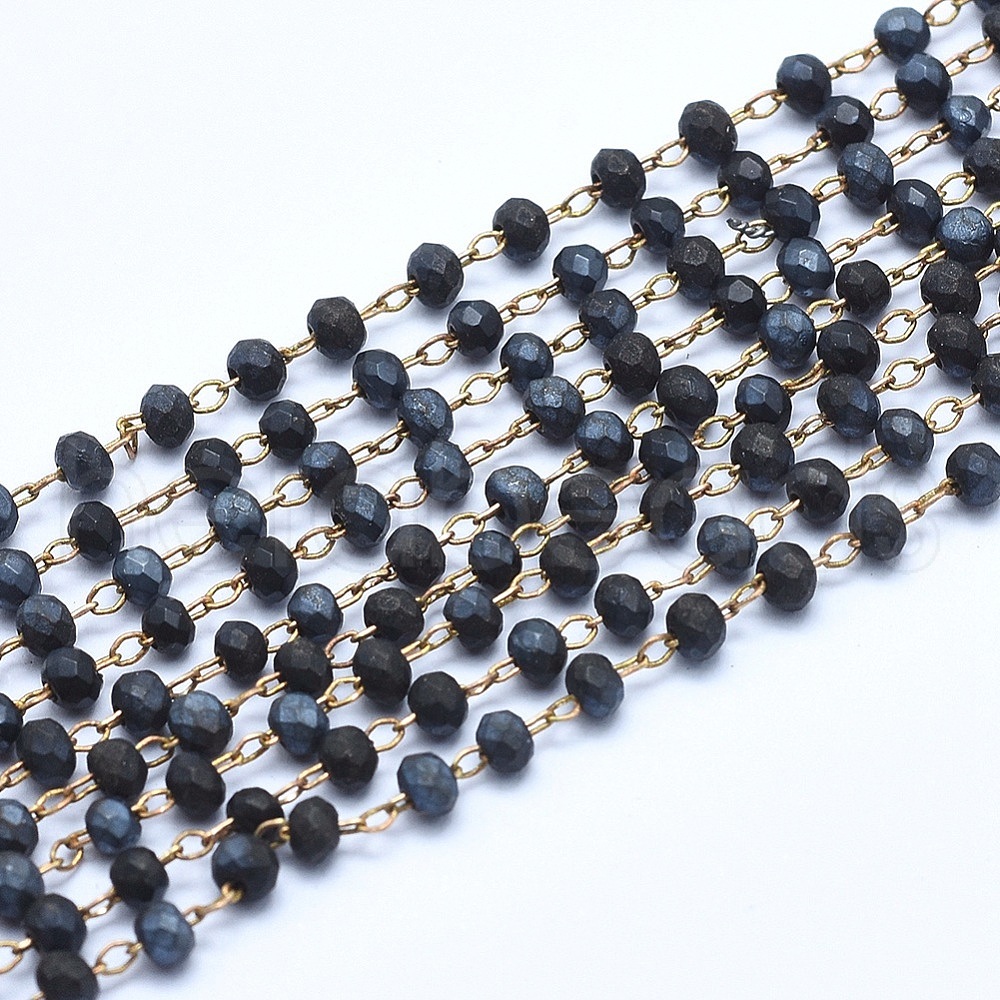 Wholesale 10 M Handmade Frosted Glass Beaded Chains For Handcrafted Bracelets Necklaces 9082