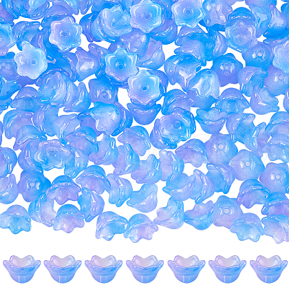 SOFPLATE 200Pcs Glass Bead Caps for Wind Chimes Making GLAA-SP0001-03D-1