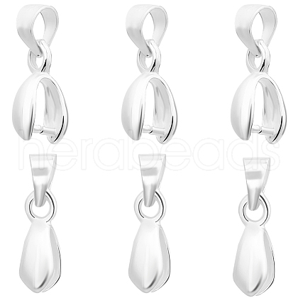 CREATCABIN 6Pcs 925 Sterling Silver Ice Pick Pinch Bails STER-CN0001-39A-1