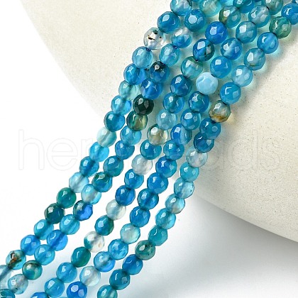 Natural Striped Agate/Banded Agate Beads Strands X-G-G581-4mm-05-1