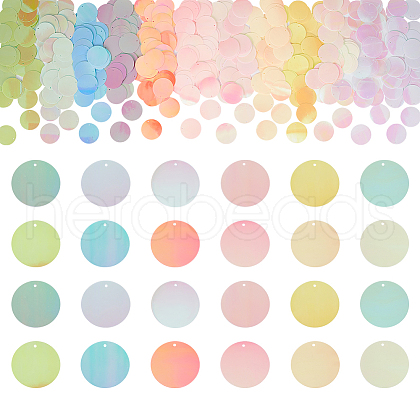 WADORN 12 Bags 12 Colors AB Color PVC Paillette/Sequin Pendants PVC-WR0001-01-1