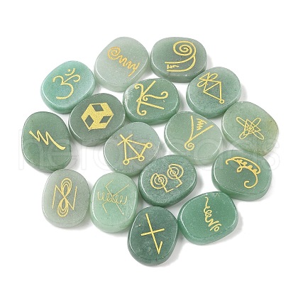 16Pcs 16 Styles Natural Green Aventurine Display Decorations G-F786-02A-05-1