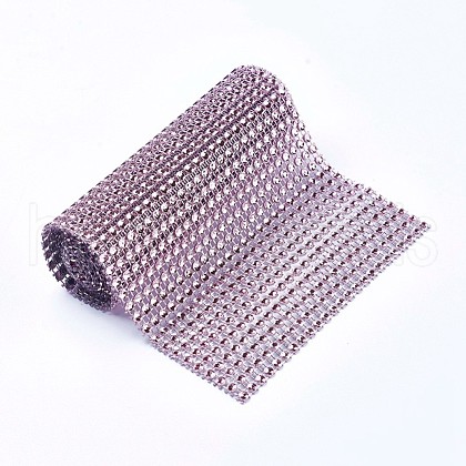 Plastic 24 Rows Rhinestone Mesh Wrap Roll AJEW-WH0066-02D-1