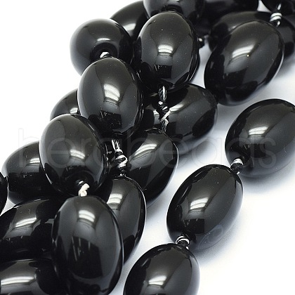 Natural Black Onyx Beads Strands TDZI-O003-30A-1