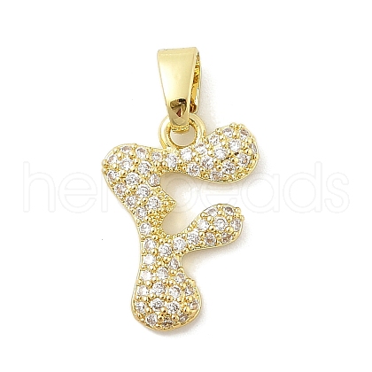Brass Micro Pave Cubic Zirconia Pendants ZIRC-C012-01G-06-1
