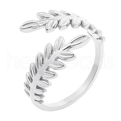 Stainless Steel Ear Of Wheat Open Cuff Rings for Women Men LB9093-1-1