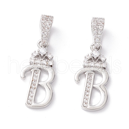 Eco-Friendly Brass Micro Pave Cubic Zirconia Pendants KK-K265-01P-B-1