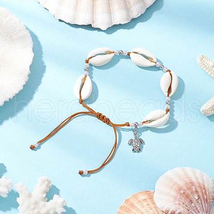 Alloy Turtle Charm Bracelets BJEW-JB11758-06-1