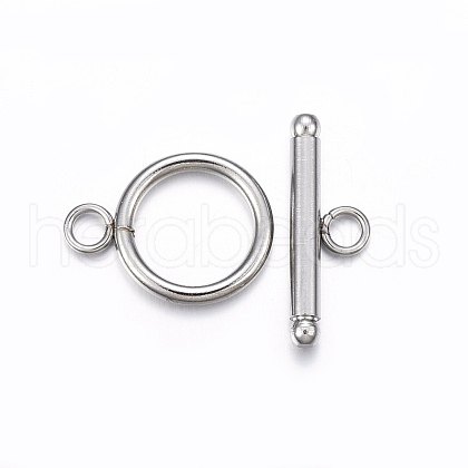 Tarnish Resistant 201 Stainless Steel Toggle Clasps STAS-F174-02P-B-1