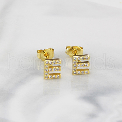 Brass Clear Cubic Zirconia Stud Earrings WGC2A80-05-1