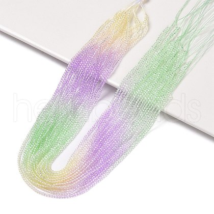 Transparent Gradient Color Glass Beads Strands GLAA-G101-2mm-03-1