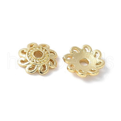 Flower Brass Bead Caps KK-F892-34G-07-1