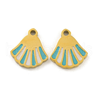 316 Surgical Stainless Steel Enamel Charms STAS-M073-21A-01G-1