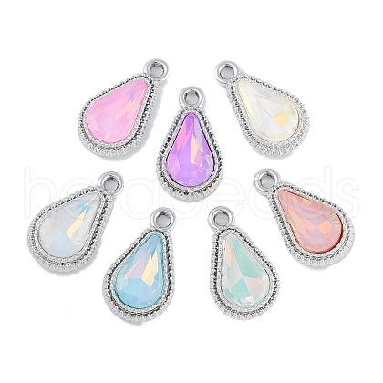 UV Plating Alloy with Mixed Color Glass Rhinestone Pendants FIND-M018-35P-1