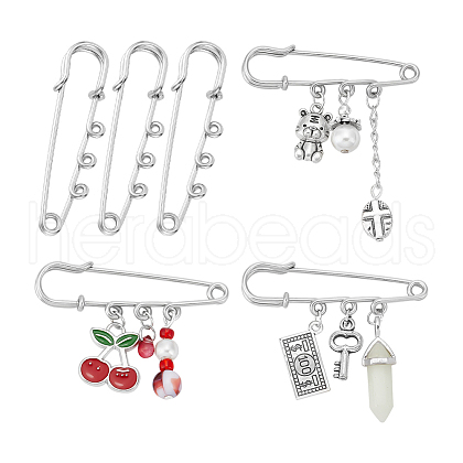 Unicraftale 10Pcs 304 Stainless Steel Safety Pins Brooch Findings STAS-UN0058-48-1