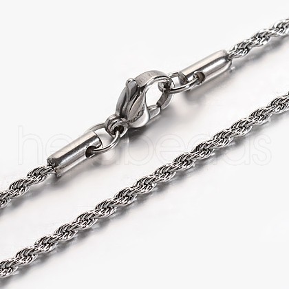 Non-Tarnish Rope Chain Necklaces STAS-L142-09-1