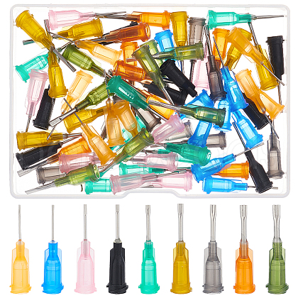 BENECREAT 72Pcs 9 Colors Steel Blunt Tip Dispensing Needles FIND-BC0005-80-1